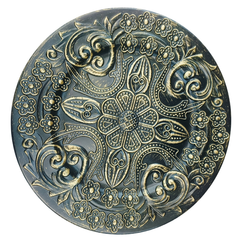 Customized melamine tableware for foreign trade factories, hotel and commercial use, retro style, high-end feel, pad plates, handicrafts and gifts details Picture