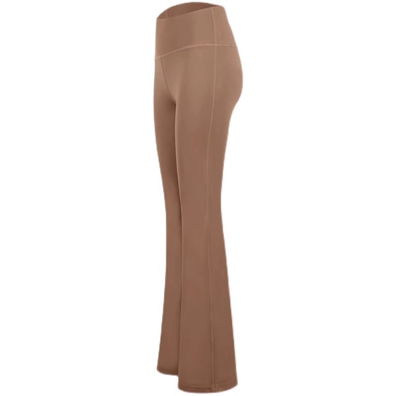 lulu foreign trade high-waisted, hip-lifting flared pants, seamless nude yoga fitness pants for women Item Picture