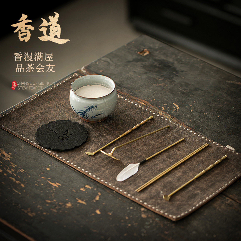 Underglaze colored bamboo incense burner, ceramic wire incense holder, home decoration item, sandalwood incense burner plate, handicraft gift Specification image