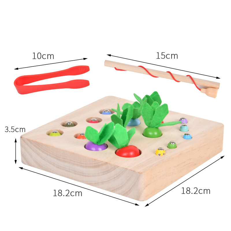 Fishing and radish pulling baby hand-eye coordination educational toys for 1-6 years old, wooden science education games for early childhood education in kindergartens Application Scenario