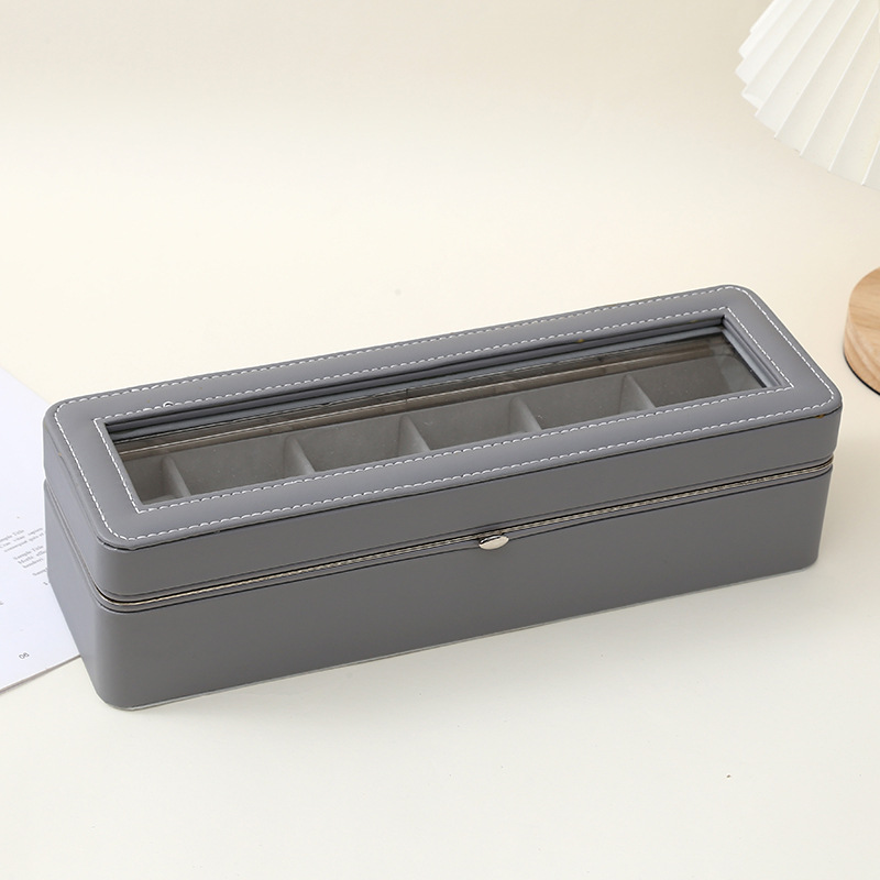 High-end cross-border PU leather watch storage box, metal frame, skylight display box, lined with velvet, watch box, daily necessities, dust-proof jewelry rack, jewelry box, jewelry bag Application Scenario