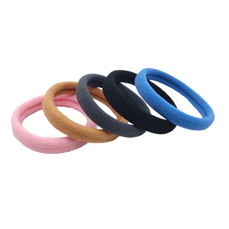 Wholesale of 100 Korean-style high-elasticity seamless towel band hair ties, colorful headwear and simple hair band accessories Item Picture