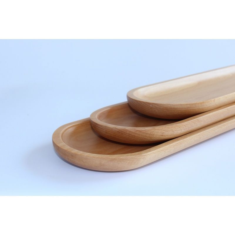 Beech wood creative solid wood dried fruit plate, long strip plate, Japanese pizza and sushi plate, multi-functional and practical tableware Application Scenario
