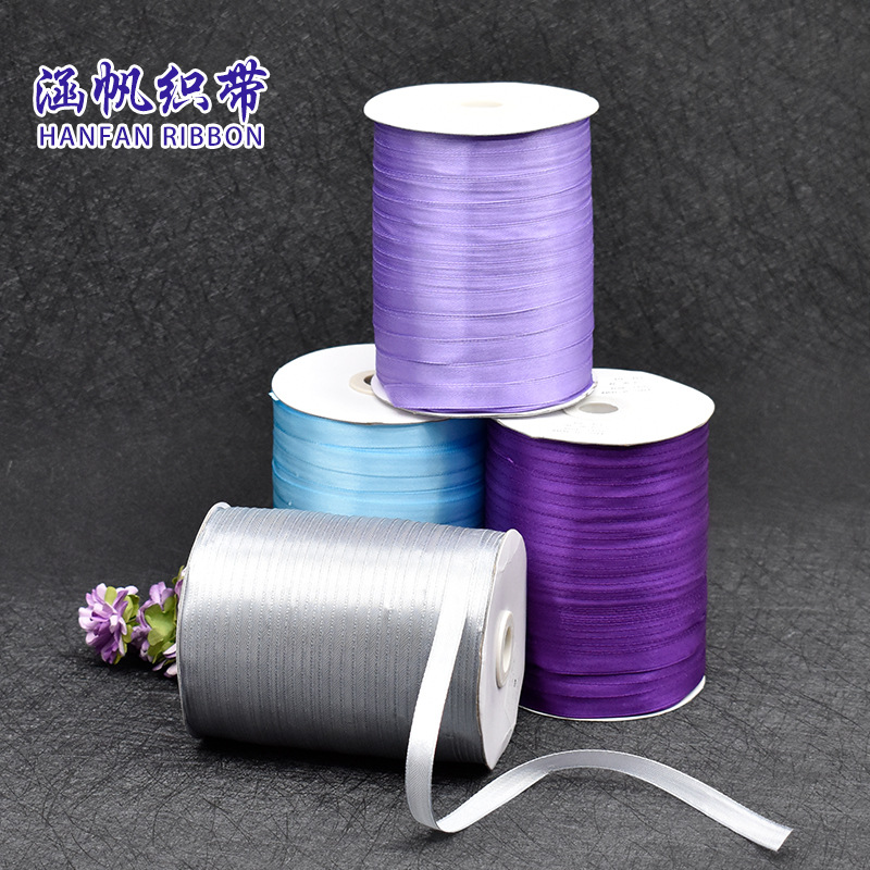 Hanfan 1cm wide rolled ribbon, children's diy ribbon, flower bow, colorful ribbon, advertising flag rope, ribbon, textile accessories Application Scenario