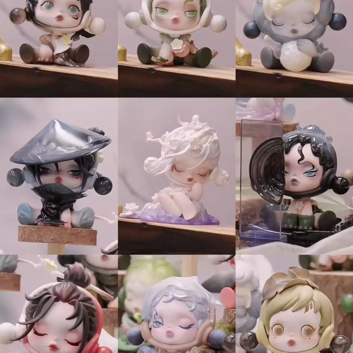 泡泡玛特SP11庭前墨梅盲盒潮玩手办模型车载摆件女生礼物玩具收藏