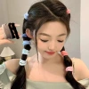 Candy-colored high ponytail rubber band hair tie, female summer Internet celebrity headband, cute hair accessory, leather case, towel hair tie Specification image