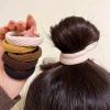 Retro style, high-elasticity hair tie, durable hair band, seamless leather band, new high ponytail bun headwear for women details Picture