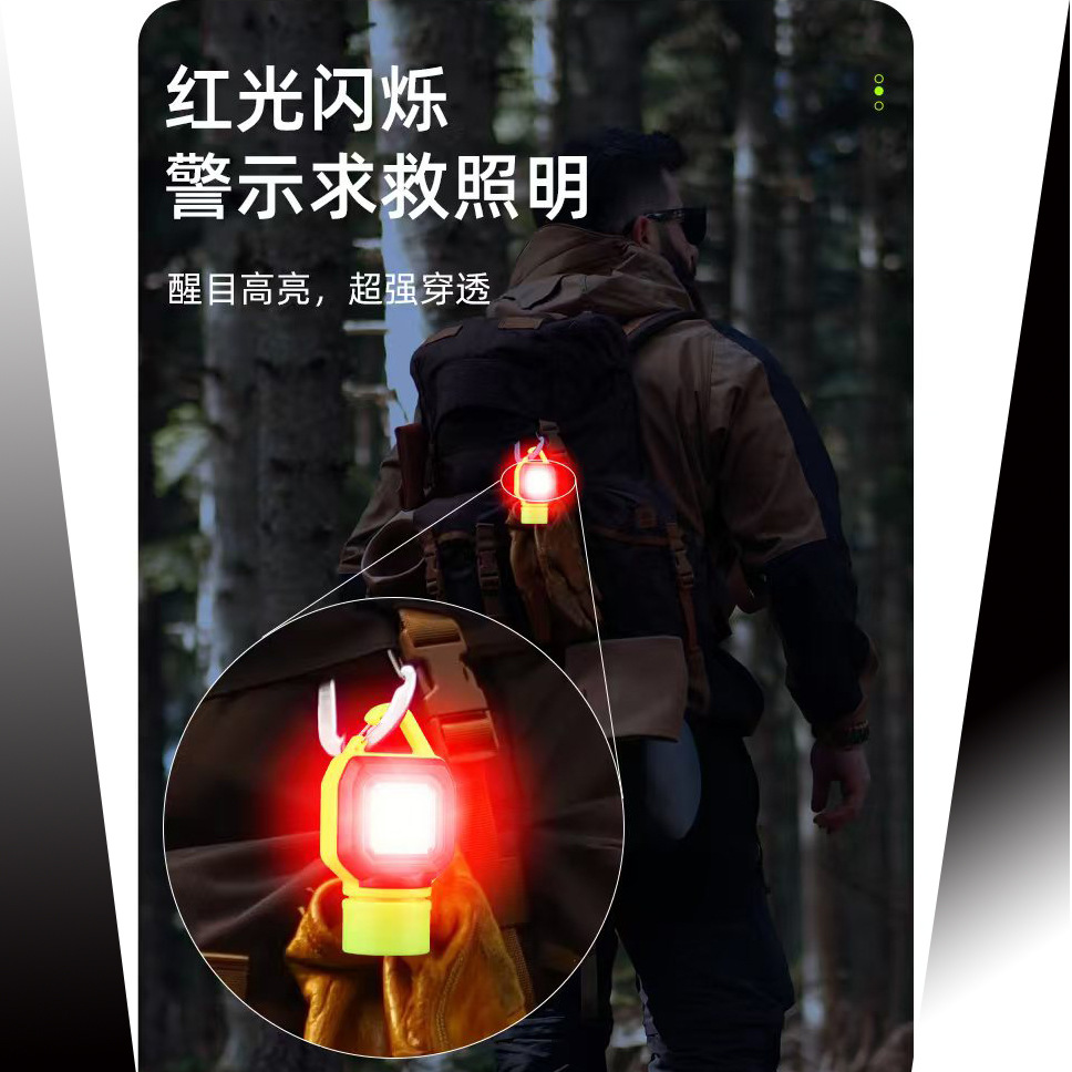 The COBXTE portable flashlight mini clipper is a high-brightness red light warning lighting fixture for outdoor use at night, featuring a incandescent miniature bulb Specification image