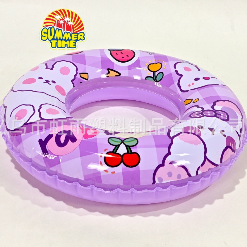 Hongyu Girl Cartoon Purple Strawberry Rabbit Fruit ice cream Swimming ring Eco-friendly PVC wholesale sports outdoor swimming products Application Scenario