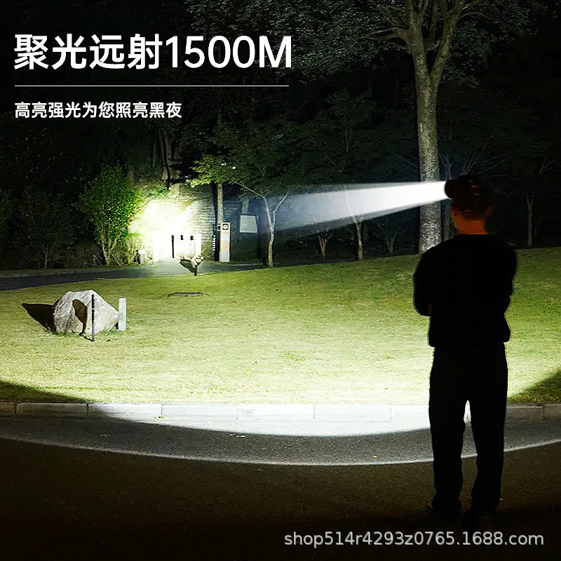 New head-mounted LED light laser long-range zoom, USB charging, long battery life, portable outdoor strong light head, white light sports, mountaineering and camping products details Picture