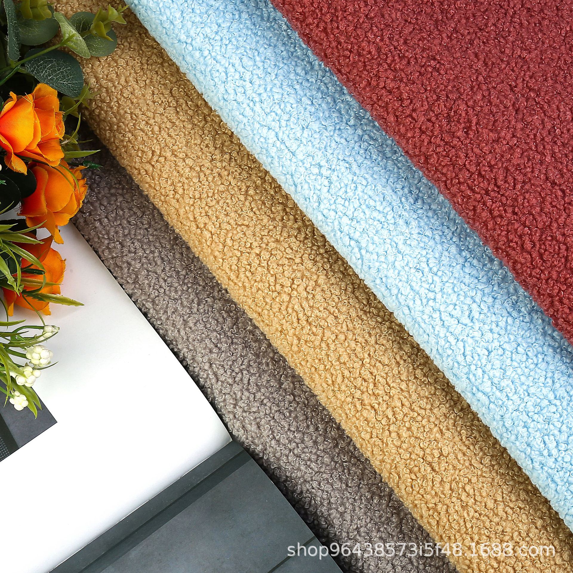 泰迪绒布料500g涤纶小颗粒毛绒手套沙发坐垫外套家纺地毯地垫家用地垫