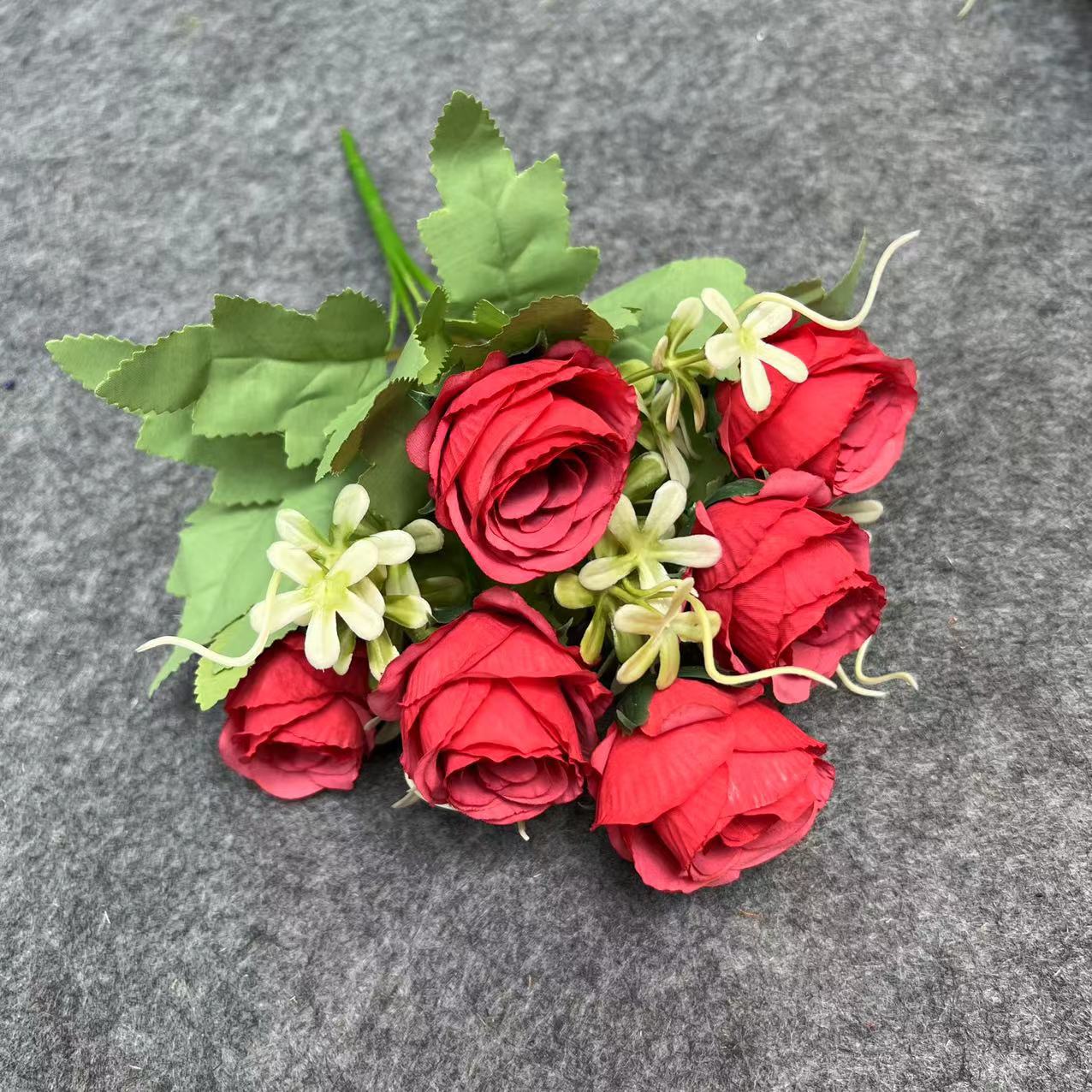 仿真涂层布玫瑰小把束婚庆家居装饰新娘手捧花工艺品香皂花创意礼品