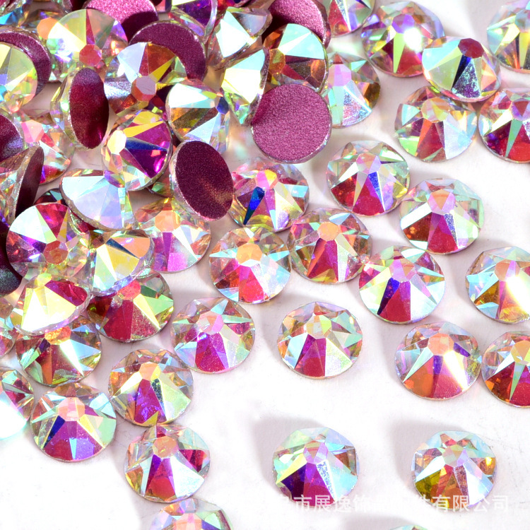 Wholesale of high-quality cross-border eight or eight small imitation Chinese flat-bottomed diamond, glass and crystal diamond diy nail art accessories Item Picture