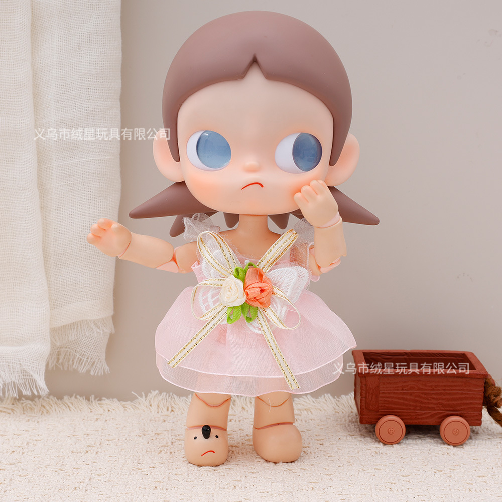 Spring new bow rose net chiffon dress Zsiga Gazi Jie action Doll Gazi Jie dress replacement outfit details Picture