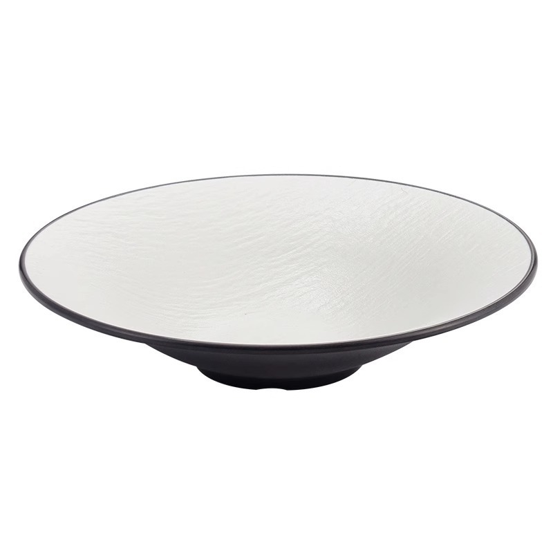 Melamine plastic shallow-mouthed tableware with a variety of heat-resistant and shock-resistant options for salad soup noodle bowls made of imitation porcelain Item Picture