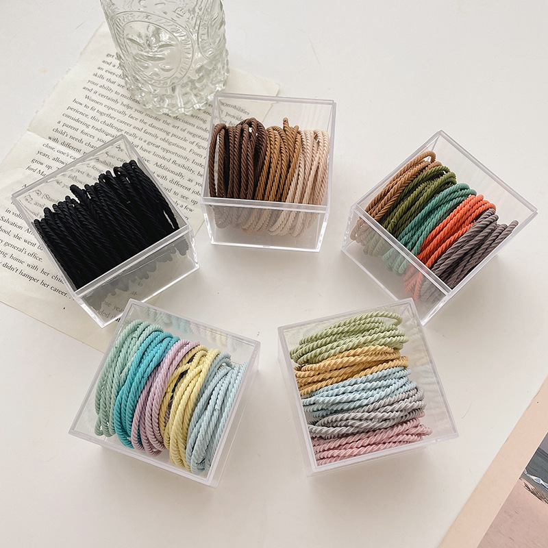 Summer Korean version milk coffee color seamless hair tie, ponytail tie, new rubber band hair accessory and hair band accessory Application Scenario