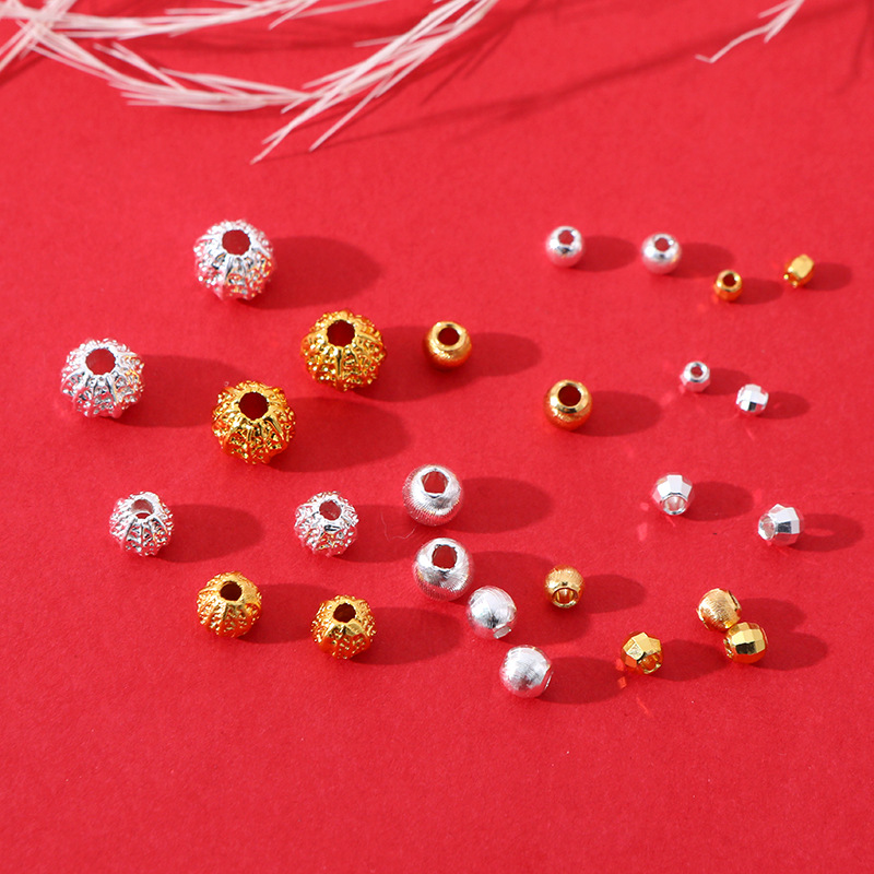 古法沙金车花猫眼圆珠手串隔珠diy手工串珠手链项链饰品配件批发