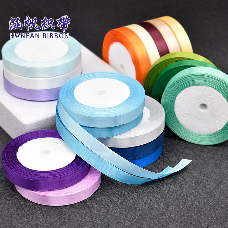 Hanyan ribbon 1.2cm colorful decorative silk ribbon early education toy packaging bouquet Christmas scarf accessories Application Scenario