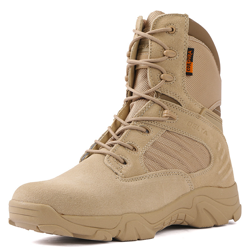 Spring and Autumn Men's Mountain-climbing high-top Delta Tactical outdoor combat boots, waterproof and anti-slip military boots, men's shoes Item Picture