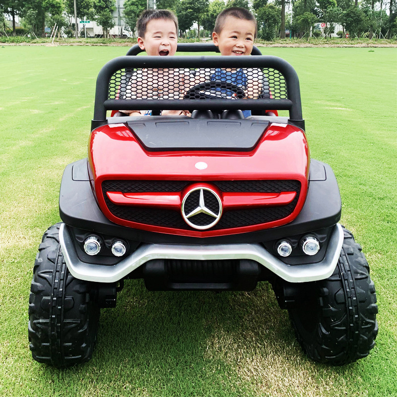 奔驰乌尼莫克儿童电动四轮四驱遥控宝宝玩具车可坐人电动遥控玩具车