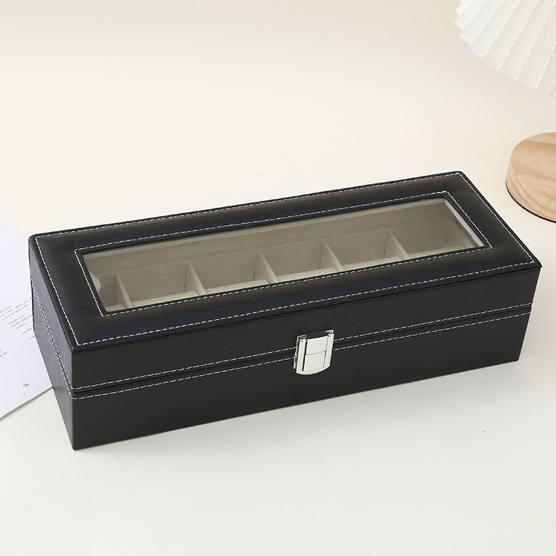 New leather watch storage box, large-capacity detachable wristwatch display box, jewelry bracelet organizing box, daily necessities dust-proof jewelry rack, jewelry box, jewelry bag Specification image