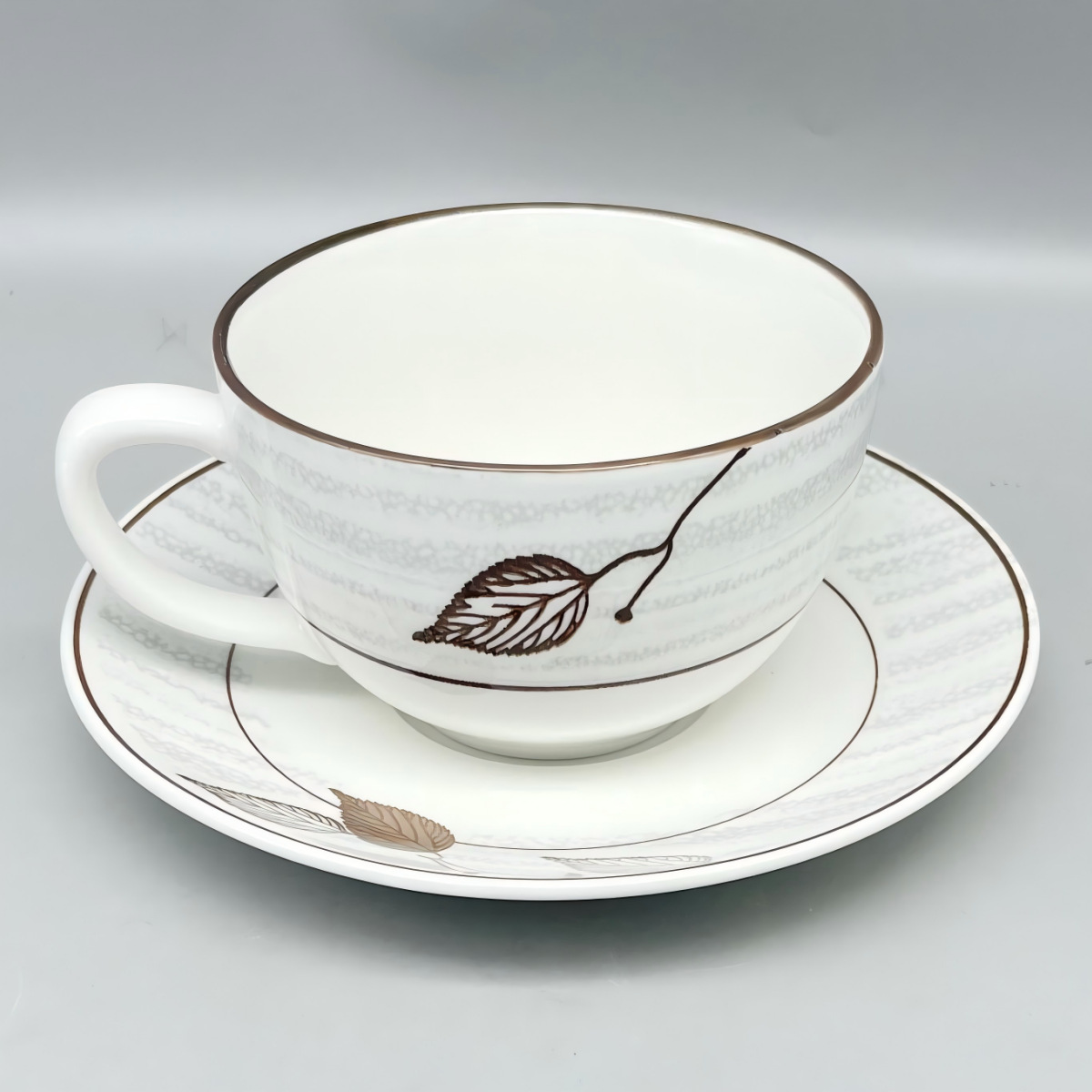 Cross-border bestseller British-style bone China coffee cup and saucer set, court-patterned high appearance level gift ceramic tea cups details Picture