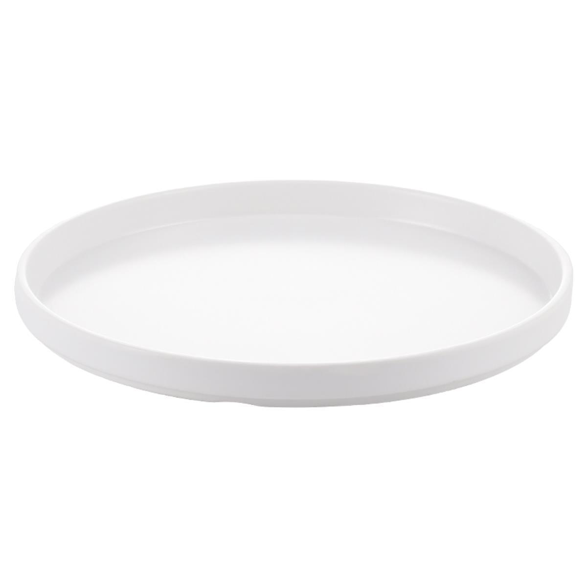 Creative white round steak plate, commercial flat plate, dessert cake, Western melamine tableware plate Item Picture