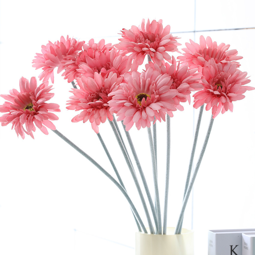仿真花绢花扶朗菊非洲菊装饰摆件家居园艺宠物场景布置假花一二年生花卉