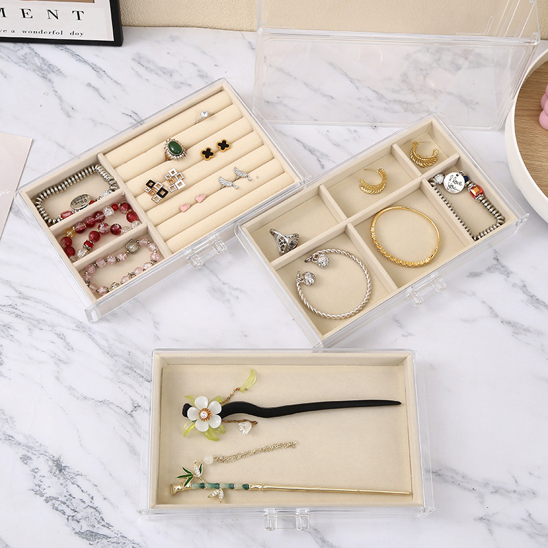 Transparent multi-layer jewelry storage box, anti-oxidation stud earrings, earrings, rings, necklaces, practical accessory packaging box Application Scenario