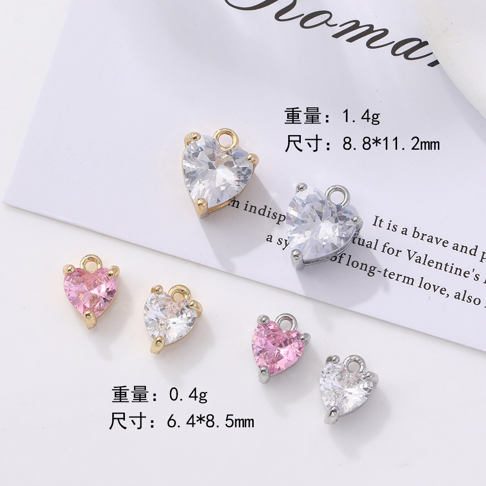 Wholesale of new zircon inlaid five-pointed star heart-shaped crystal pendants, necklaces, pendants and accessories details Picture
