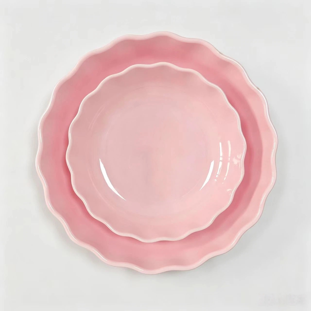 Melamine single-color lace round plate, commercial imitation porcelain cooking soup plate, fruit plate, suitable for restaurants and eateries details Picture