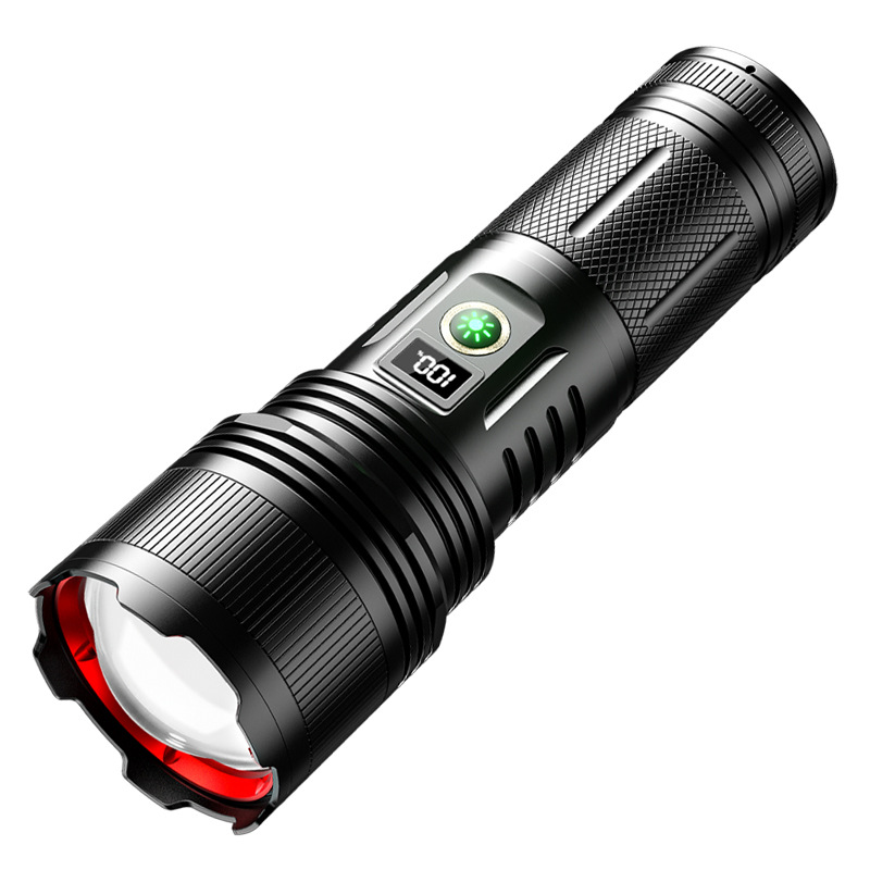 New high-intensity flashlight, lithium battery, high-lumen alloy, tactical outdoor camping portable handheld lighting fixture, laser application Item Picture