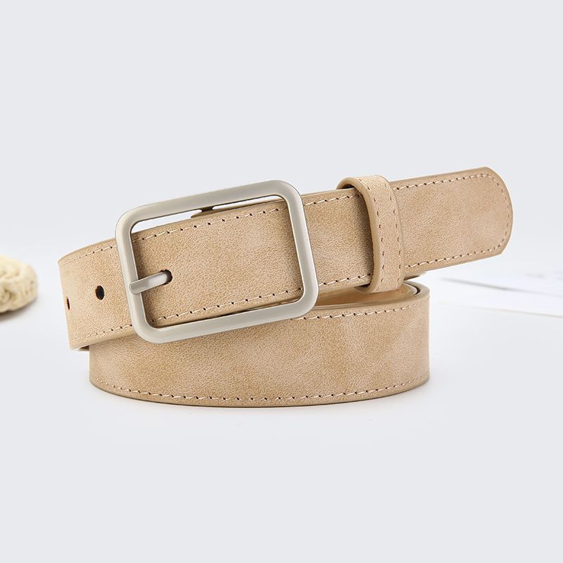 Hong Kong-style simple and retro matte belt, versatile square buckle belt and belt, trendy accessories for both male and female students Specification image