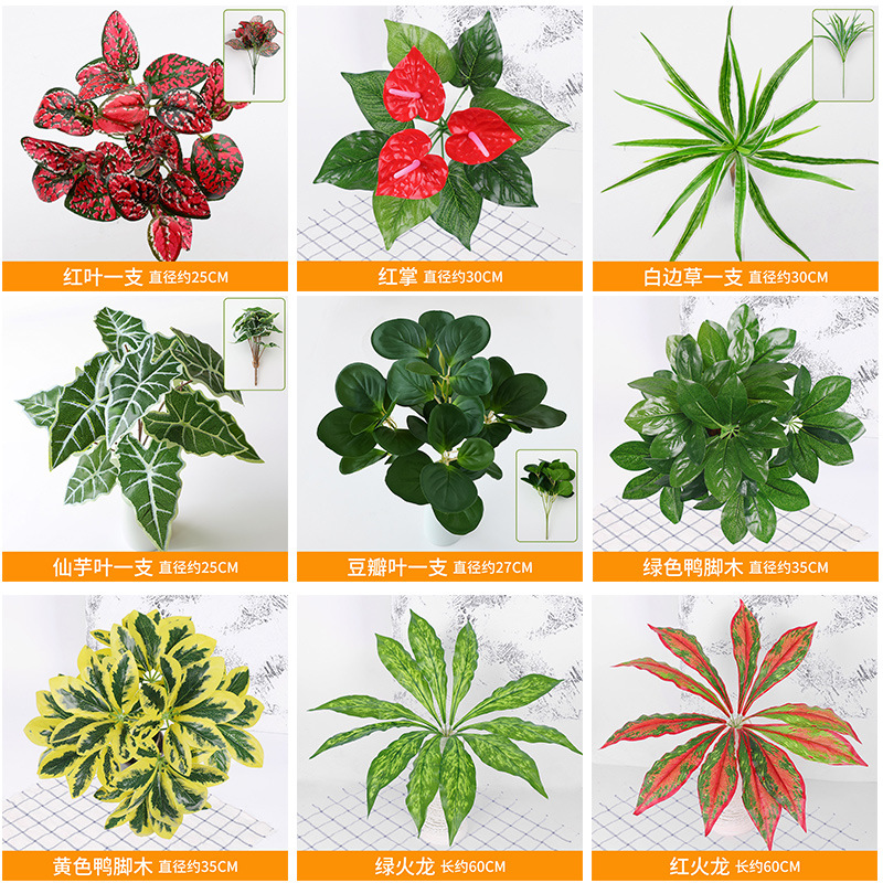 Artificial plant wall accessories, green plant wall hangers, Persian-style grass wall decoration, balcony background, office culture, gardening, branch and leaf tree ornaments Specification image