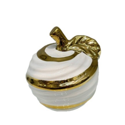 欧式简约白金陶瓷水果摆件酒店民宿装饰批发厂家直供陶瓷瓶包装白底实物图