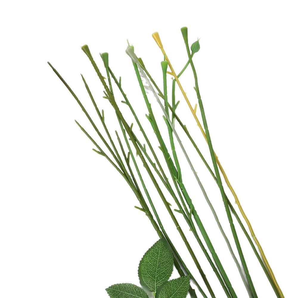仿真花塑料玫瑰花枝配件假花干花制作花杆园艺装饰材料办公文化用品
