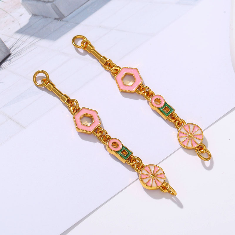 diy handcrafted semi-finished products of gold-plated extended chain bracelets, necklaces and pendants in a light luxury style details Picture
