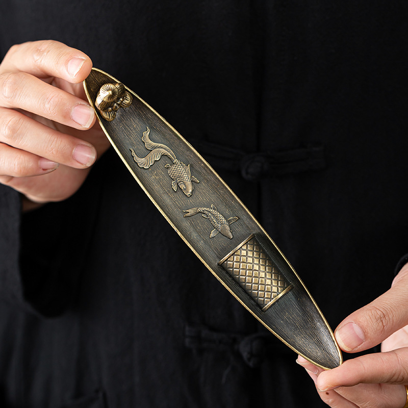 古渔翁垂钓香插禅意茶道线香座沉香焚香器