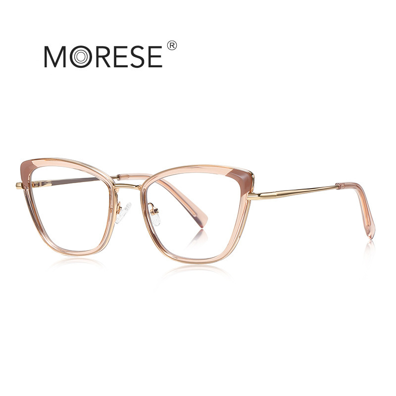 Metal TR90 myopia glasses frame 3126 dual-color anti-blue light for women's plain plain glasses export frame Specification image