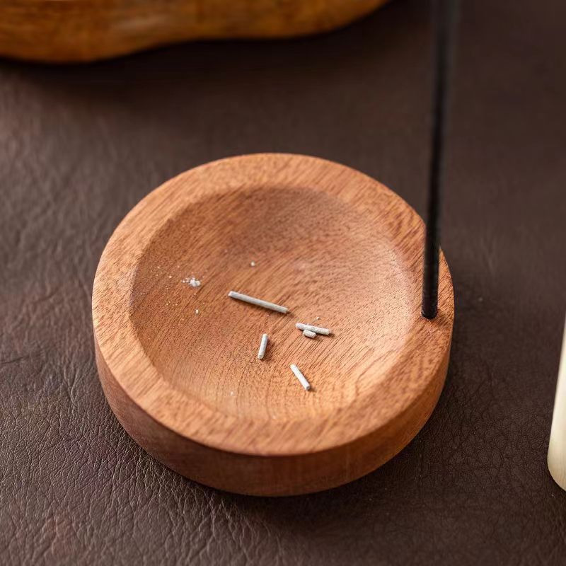 Chinese-style solid wood base black iron upside-down line incense burner, high-end and practical incense burner, adjustable width, handicraft and gift incense burner details Picture