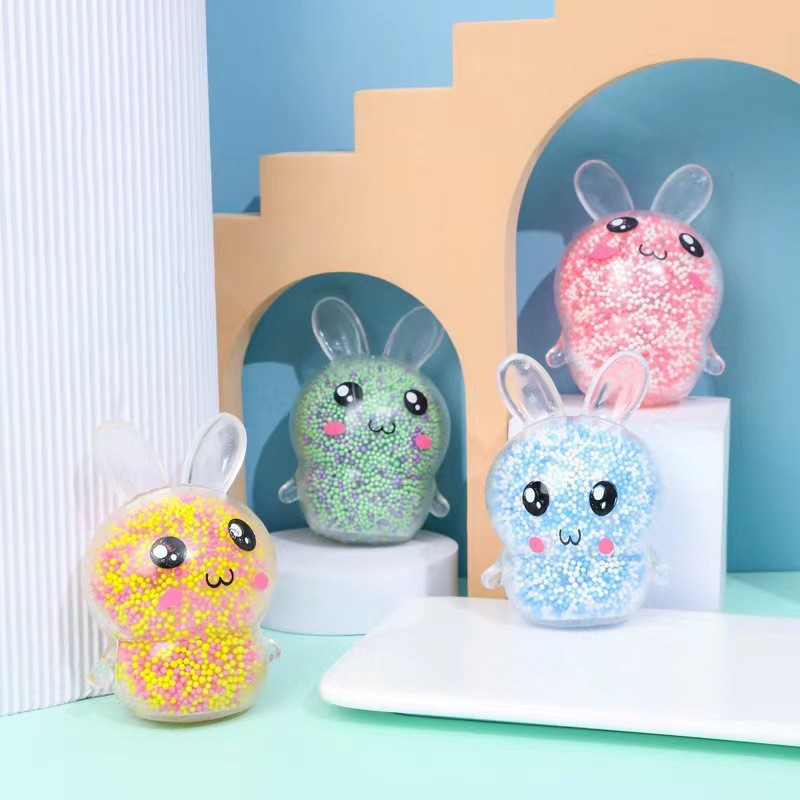 Hot-selling Easter Bunny Kneading Fun Seven-color Beads Stress-relieving Magic tool Soft rubber toy manufacturer wholesale stress-relieving new and unique toys Specification image