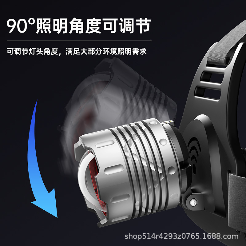 New head-mounted LED light laser long-range zoom, USB charging, long battery life, portable outdoor strong light head, white light sports, mountaineering and camping products Specification image