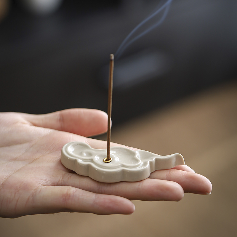 Xiangyun Mini Incense Stick, Ceramic incense holder, creative household incense burner, Sandalwood, agarwood, Chinese incense stand, handicraft gift Specification image