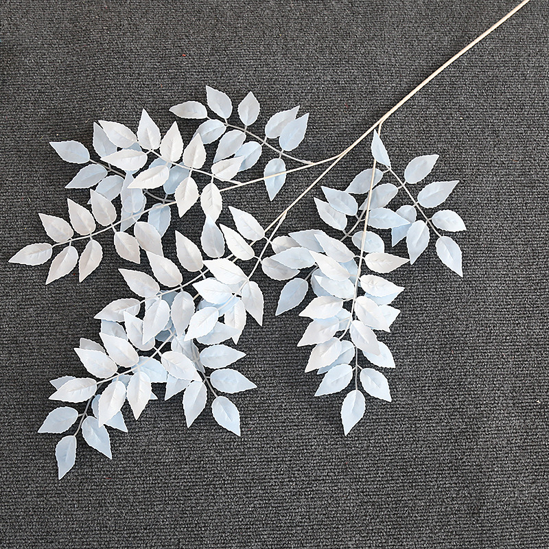 仿真凌霄叶绿植婚庆软装榕树叶绢花森系花排办公文化园艺装饰品详情图3