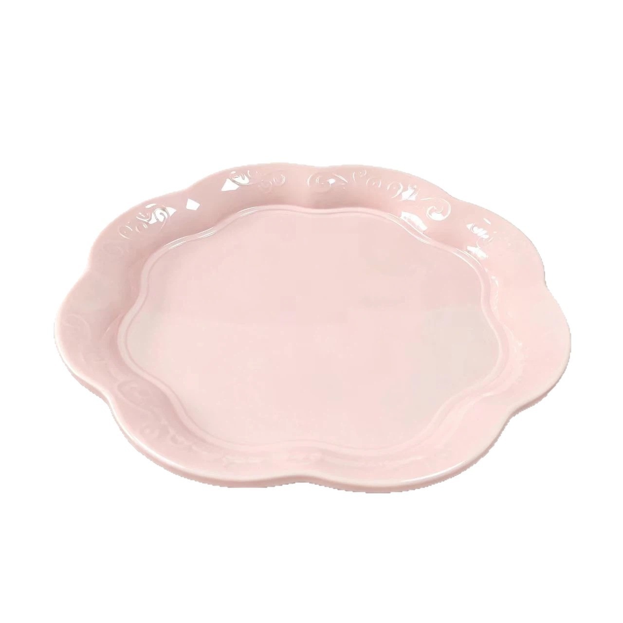 Melamine monochrome lace round plates, commercial imitation porcelain, hotel display, soup plates, restaurant plates, restaurant tableware Item Picture