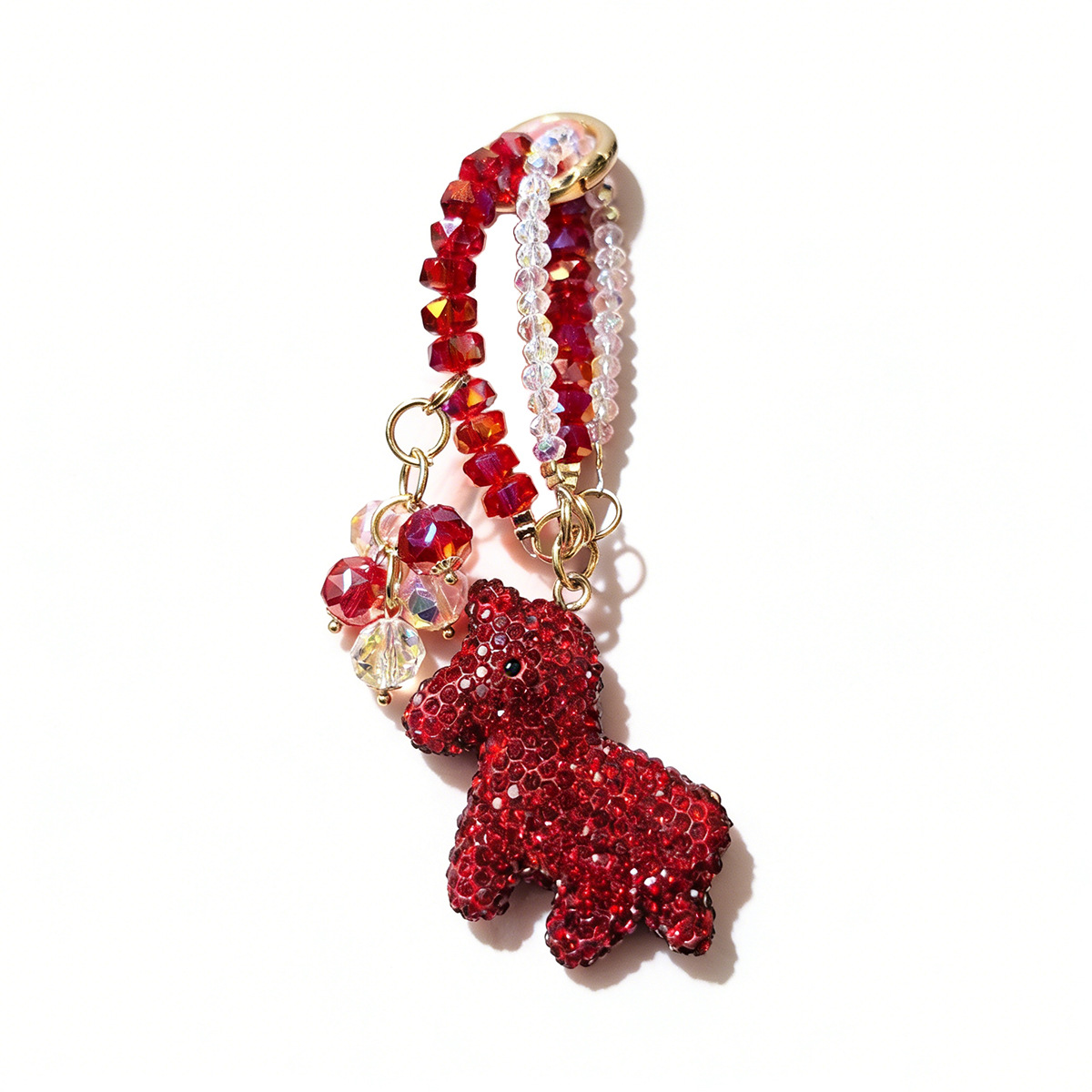 Christmas, Year of the Horse New Year pendant: Simple diamond-encrusted keychain pendant, festive atmosphere, tree beaded, versatile Specification image