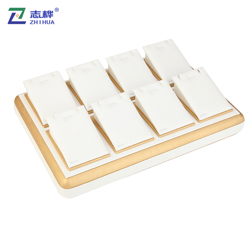 Direct sales from the manufacturer of gold-edge white-faced jewelry display stands, multi-functional jewelry trays, storage boxes and jewelry packaging products details Picture