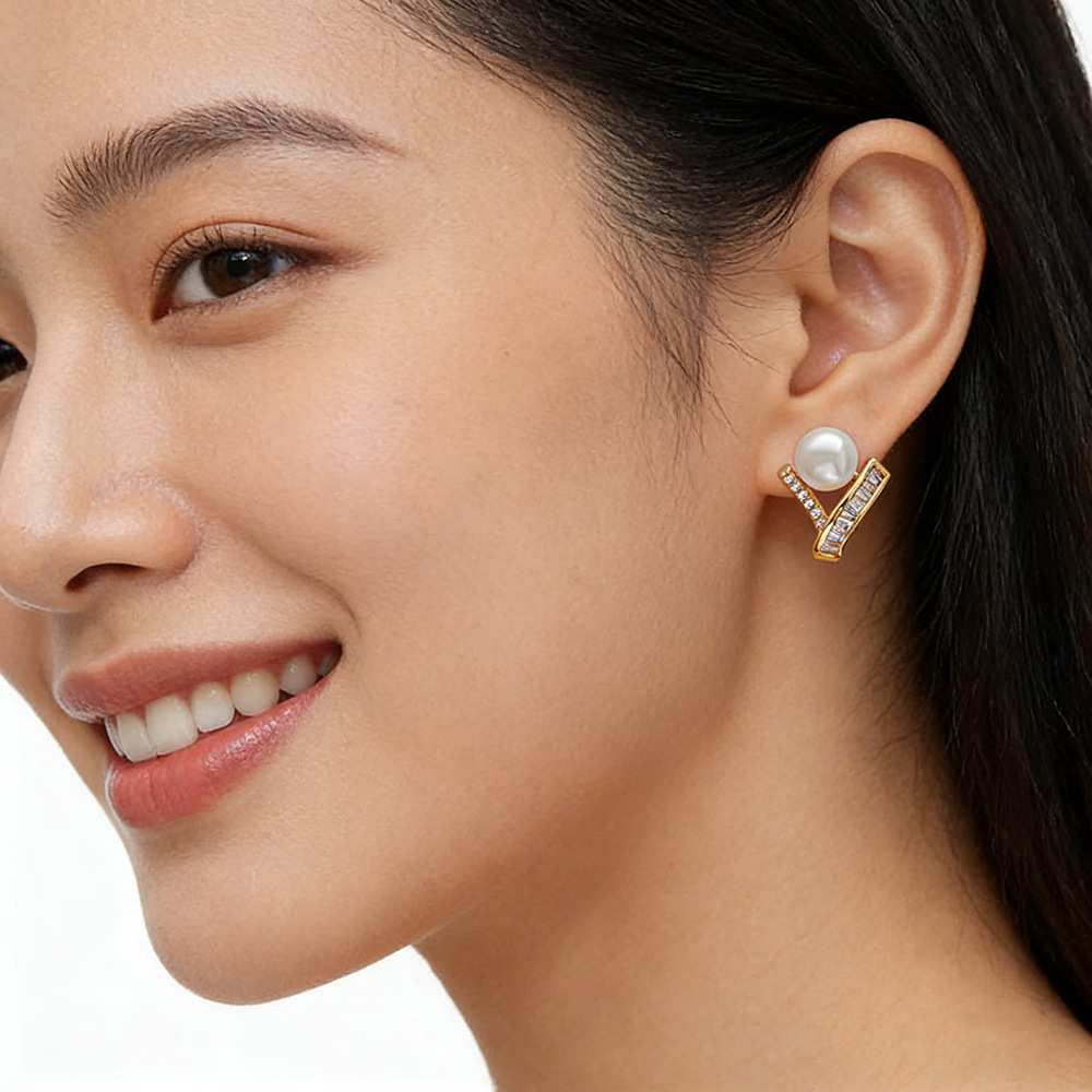 Hyacinth exquisito micro zirconia en forma de V perlas pendientes para mujeres 2026 nuevo estilo ligero de lujo versátil orejeras estilo de tendencia accesorios pendientes Specification image