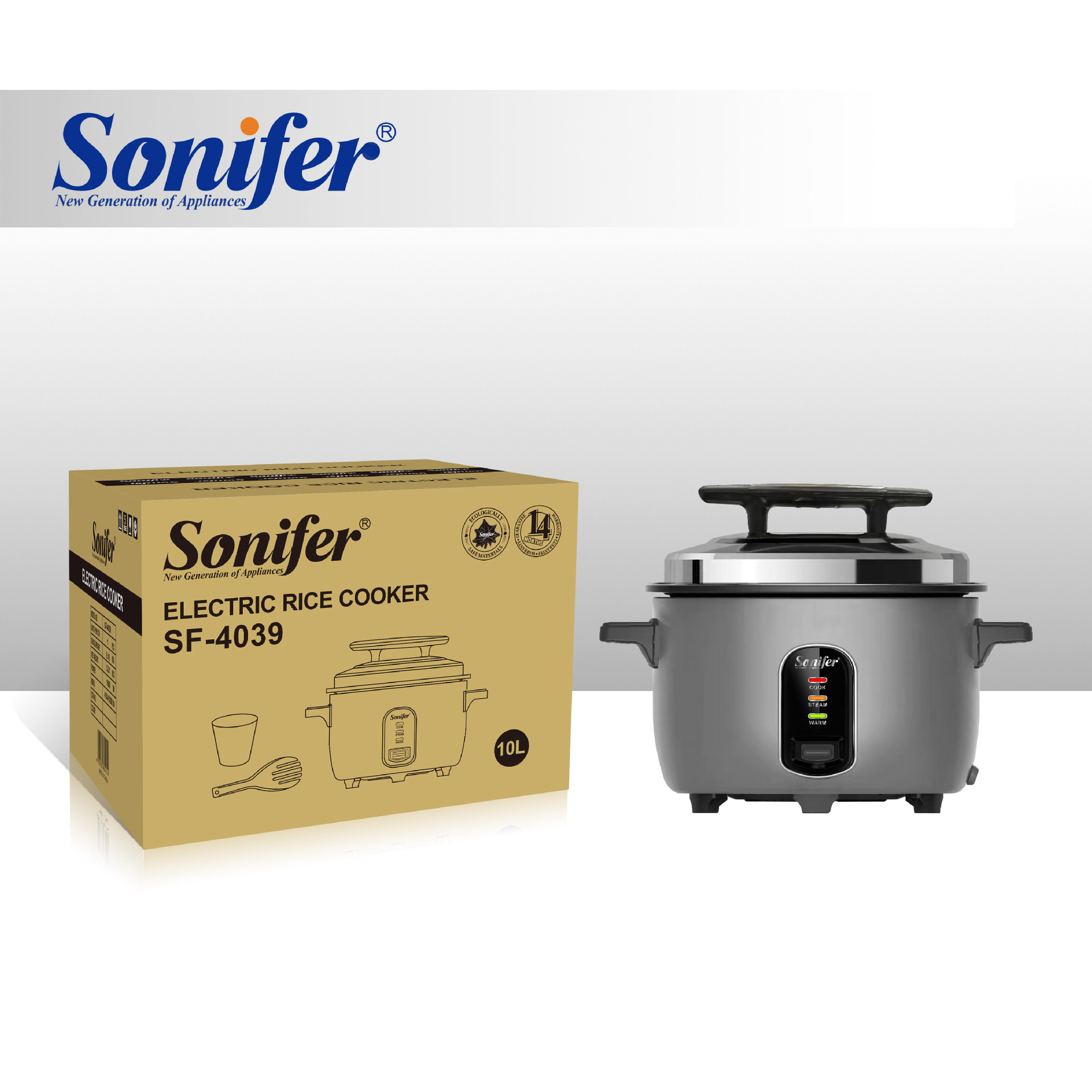 Sonifer household high-quality large-capacity spherical old-fashioned rice cooker 10L SF-4039 kitchen appliance Rice cooker Specification image