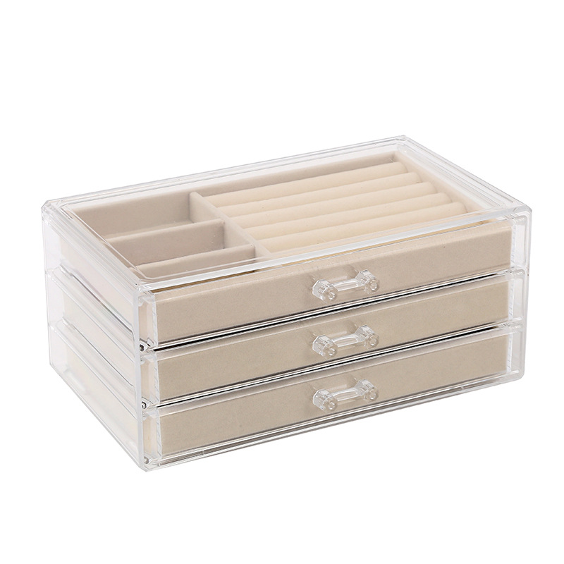 Transparent multi-layer jewelry storage box, anti-oxidation stud earrings, earrings, rings, necklaces, practical accessory packaging box Item Picture